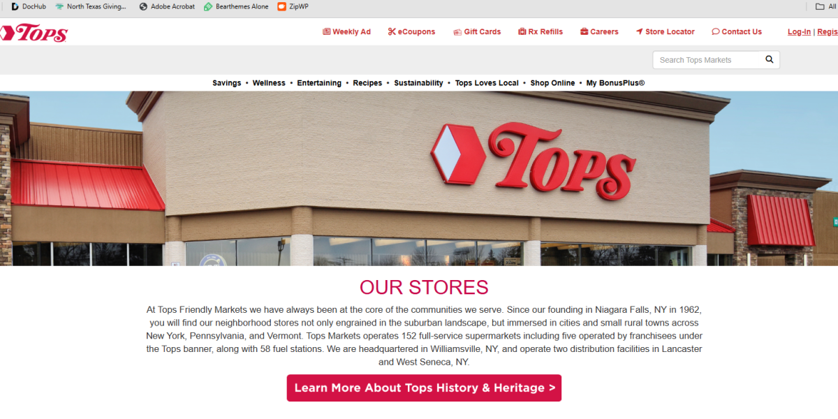 Tops Markets 152 Stores NY